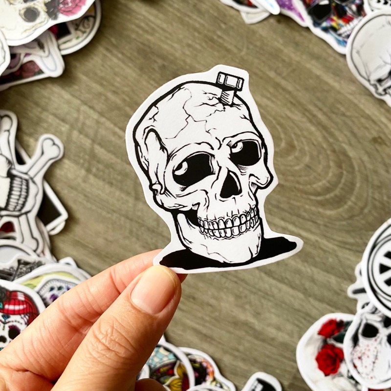 Sticker ĐẦU LÂU - SKULL decal hình dán chống nước trang trí xe, laptop, nón bảo hiểm