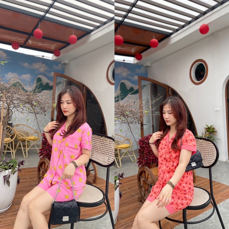 🍀Bộ mặc nhà pijama nữ mùa hè Việt Thắng, quần đùi, áo cộc tay, chất Lanh Tole Cao Cấp