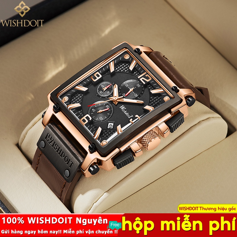 WISHDOIT Đồng hồ nam chống nước dây kim loại dây da đồng hồ nam chính hãng fngeen cao cấp đồng hồ bấm giờ