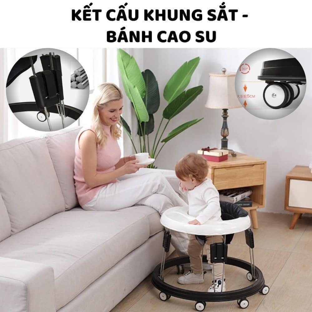 Xe Tròn Tập Đi Có Bàn Ăn Dặm Gấp Gọn Xoay 360 Độ Cho Bé B&W ( Mới Nhất Hiện Nay )