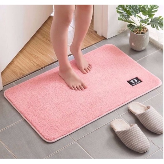 Thảm Lau Chân, Logo Bàn Chân Siêu Thấm Nước, Mịn Màng Chống Trượt Để Phòng Tắm Phòng Khách Tiện Lợi