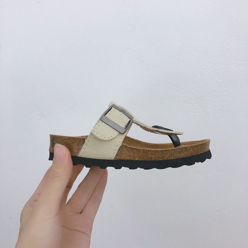 * * Sandal da b * Sandal Quai Dán Nút Bần Thời Trang Phong Cách Hàn Quốc Chống Trượt Mùa Hè Cho Bé Trai Mẫu Giáo