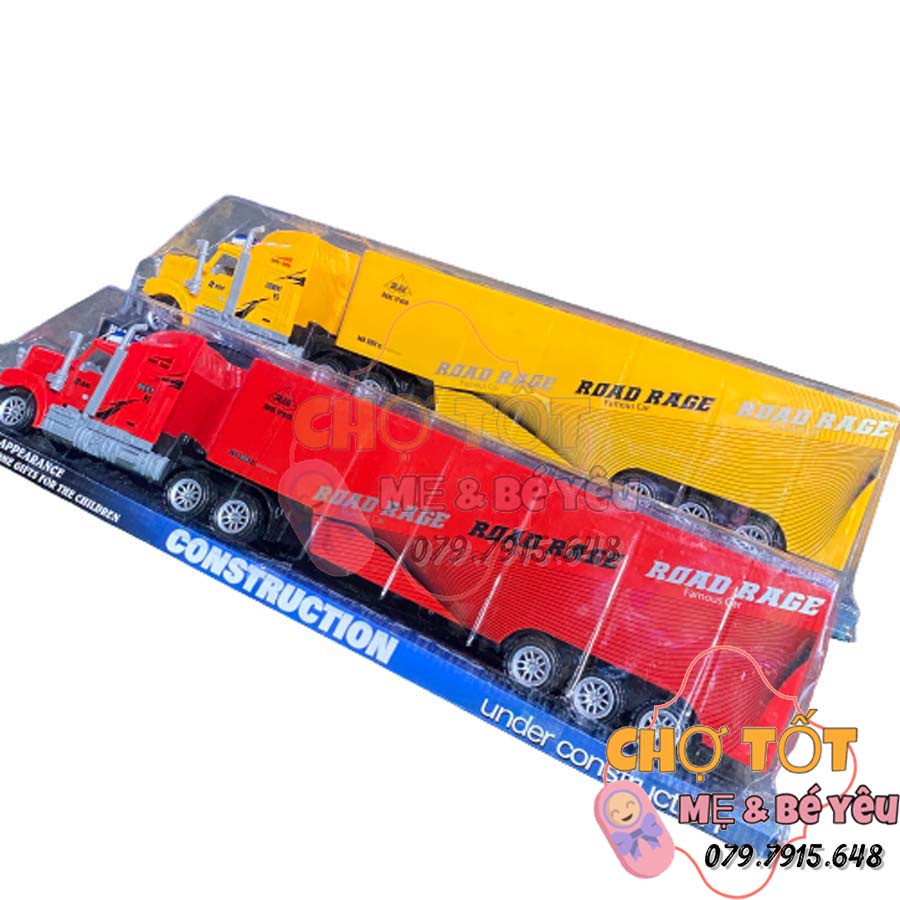 Đồ Chơi Xe Container Dài, Xe Đầu Kéo Mở Cửa Bánh Trớn Loại To 58cm Cao Cấp Quà Tặng Bé