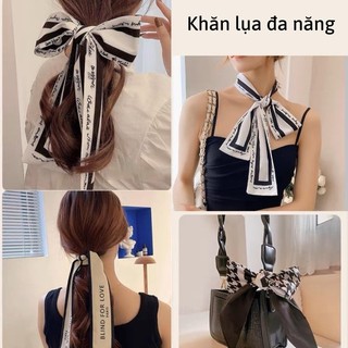 Khăn turban lụa đa năng quàng cổ cột tóc trang trí túi phụ kiện thời trang