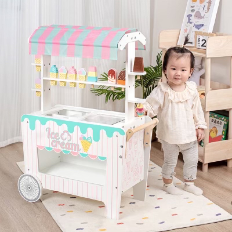 Đồ chơi gỗ - Đồ chơi xe kem cho bé