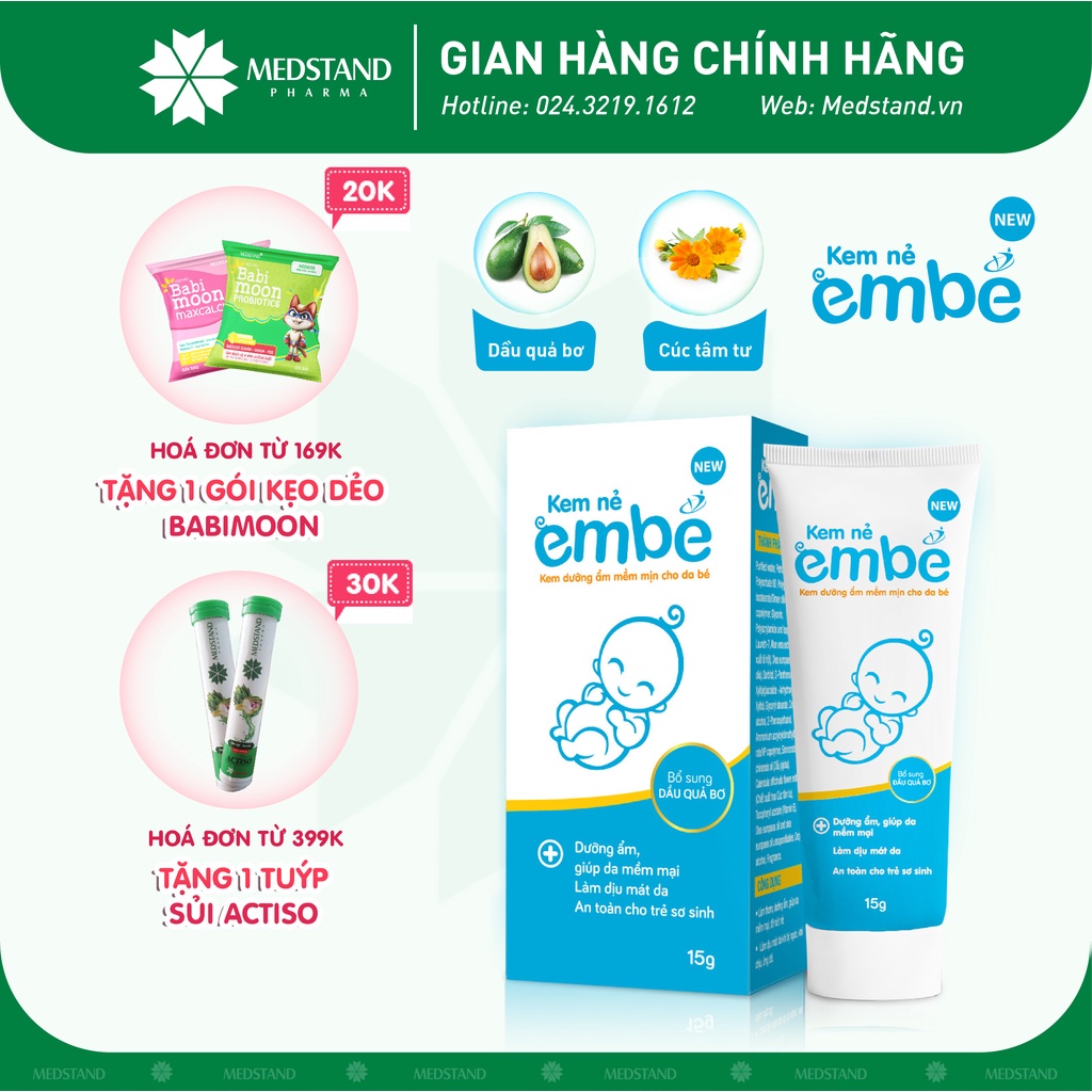 Kem bôi da dưỡng ẩm cho trẻ 0 - 4 tuổi dành cho da nẻ, dưỡng ẩm, mềm mịn da bé MEDSTAND Kem Nẻ Em Bé (Tuýp 15g)