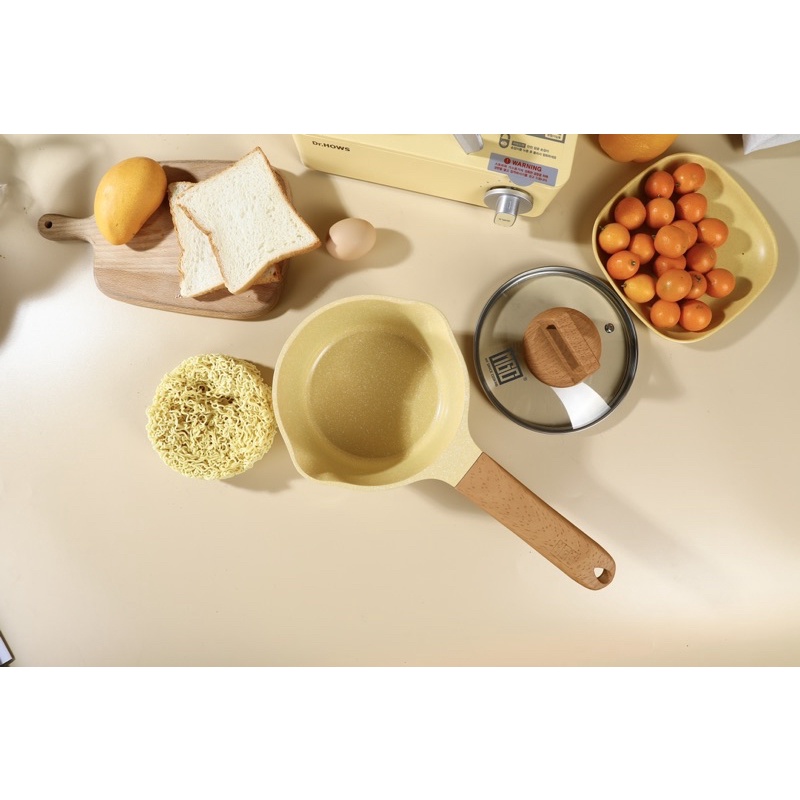 Nồi chảo đá granite cao cấp xuất Âu màu vàng