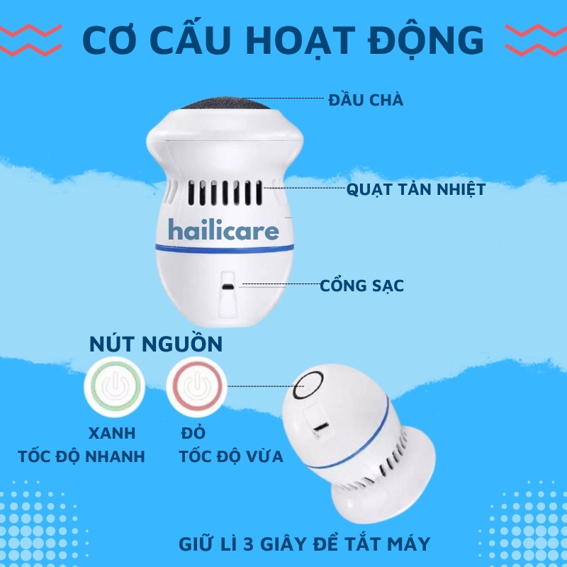 Máy Chà Gót Chân, Máy Mài Gót Chân Tẩy tế bào chết, tại Nhà, tiện dụng,Sạc Pin Tích Điện..