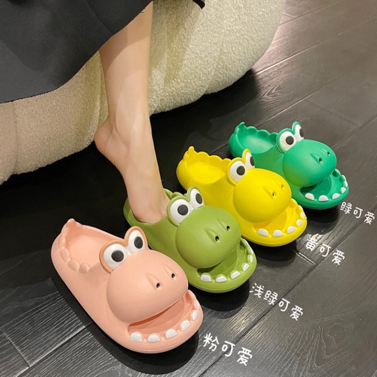 Dép cá sấu há miệng, khủng long mắt to dép quai ngang hà mã cá sấu mắt to siêu dễ thương phong cách ulzzang cute DN05