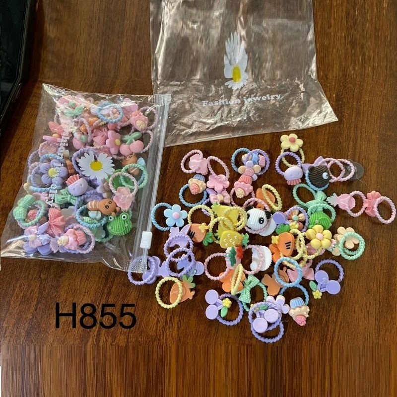 Túi 50 Dây Buộc Tóc Cho Bé Siêu Xinh Túi Zíp