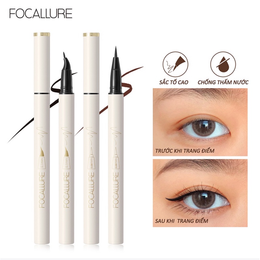 Bút kẻ mắt FOCALLURE dạng lỏng chống thấm nước nhanh khô 0.6g
