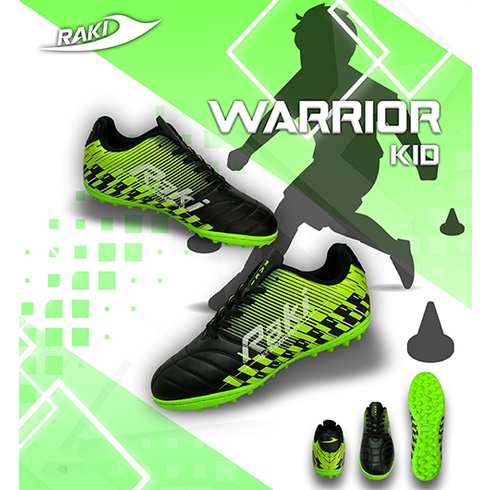 Giày bóng đá sân cỏ nhân tạo dành cho trẻ em WARRIOR - Màu Đen Chuối