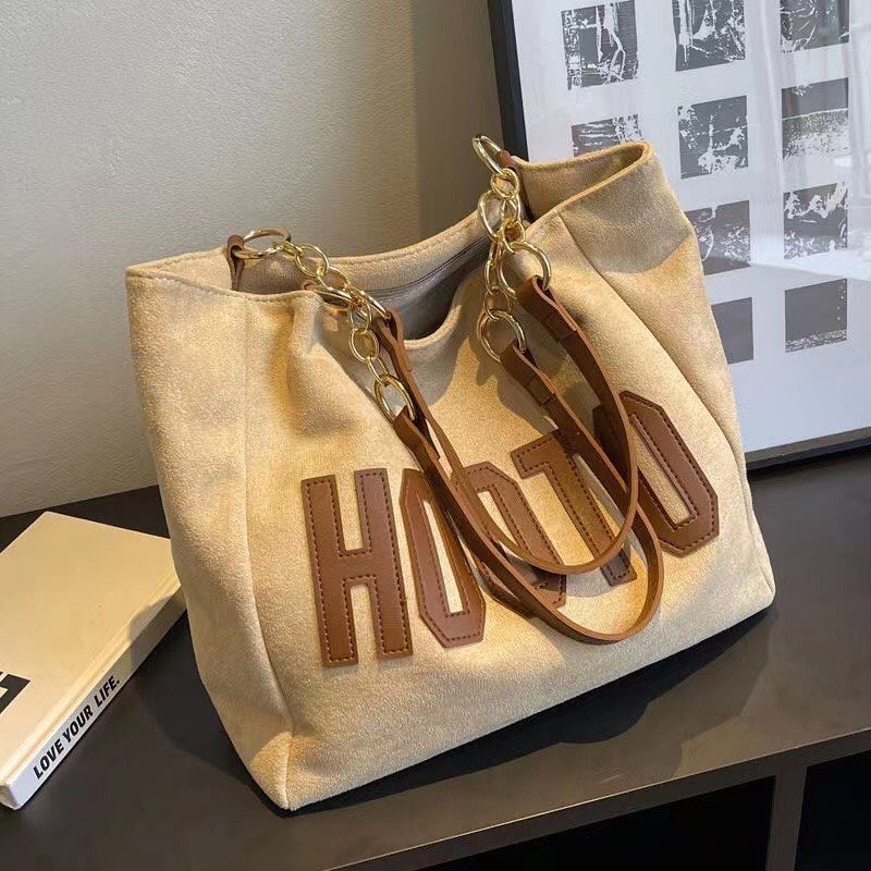 Túi đeo vai da lộn Hooto phong cách Hàn xinh xắn, trẻ trung,Túi Xách Vải Canvas Kích Cỡ Lớn Thời Trang 2023 Dành Cho Nữ