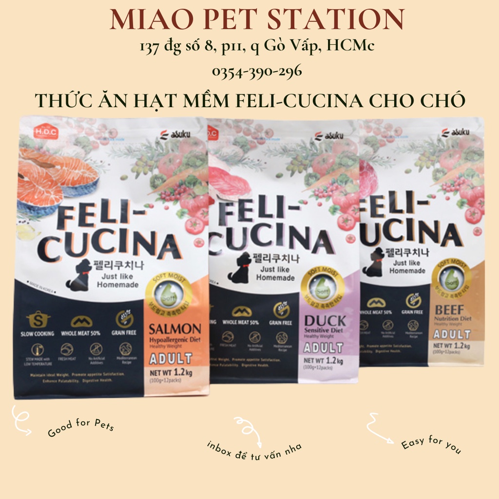 Thức ăn hạt mềm Feli-Cucina cho chó | thức ăn hạt mềm Hàn Quốc cho chó