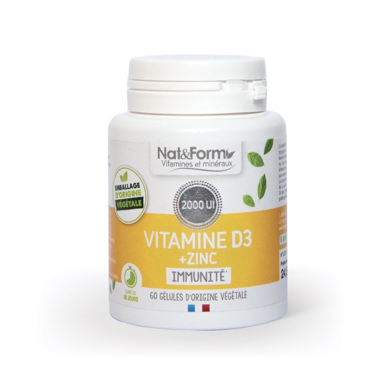 Viên Uống Nat &amp; Form Vitamin D3 + Zinc 60 Viên