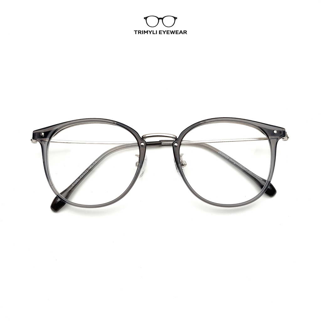 Gọng kính kim loại nhựa thời trang trẻ trung màu xanh Trimyli Eyewear 01260