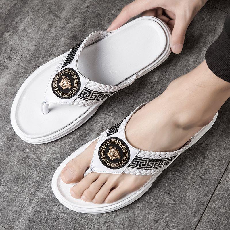 Dép Xỏ Ngón Versace Bằng Da Chống Trượt Thời Trang Cho Nam