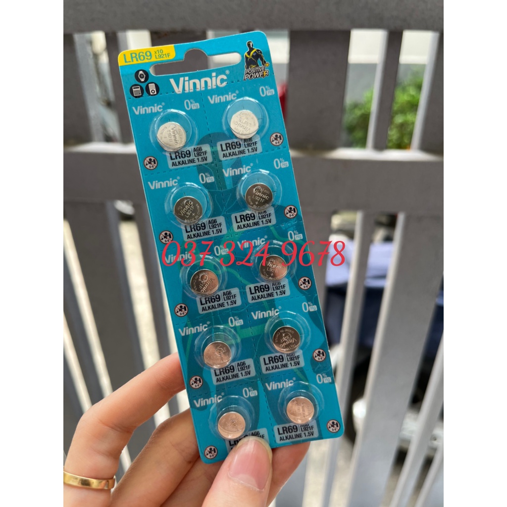 VỈ 10 viên pin đồng hồ VINNIC AG6 LR69 LR920 SR920SW 920 371 L921F 1.55V