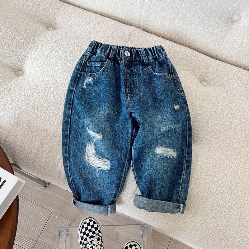 Quần bò jeans rách mềm mại,kiểu rách cá tính hot nhất 2023 cho bé trai  SHOP BÔM BÔM KIDS