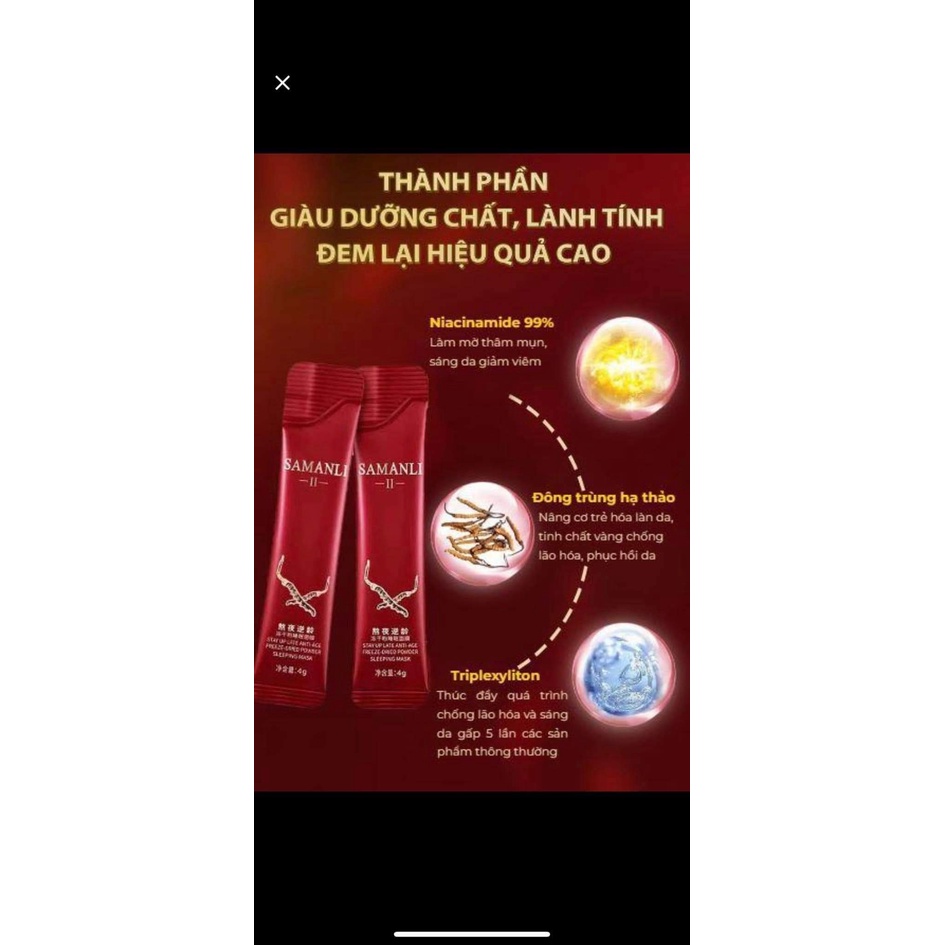 Hộp 20 Gói Mặt Nạ Ngủ Đông Trùng Hạ Thảo SAMANLI
