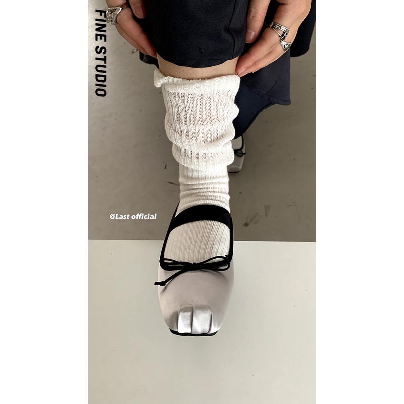 Giày Múa Ba Lê Đế Phẳng Quai Dây Satin Phong Cách Retro Mùa Hè Mới 2023 Dành Cho Bạn Nữ