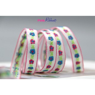 * GIÁ 1  MÉT - Ruy băng thô thêu hoa  bề rộng 1cm - mẫu 48 làm phụ kiện may mặc, thời trang