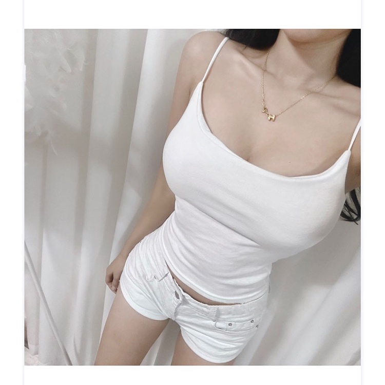 Cocory vn Áo Hai Dây Dáng Ôm Thiết Kế Đơn Giản Với 6 Màu Thời Trang Quyến Rũ Cho Nữ