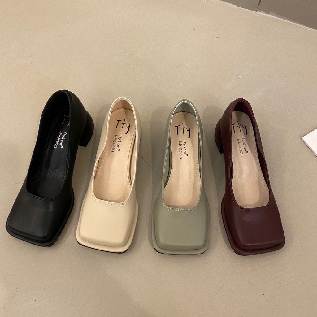 Giày Búp Bê Mũi Vuông Thời Trang Retro Dành  LDHE