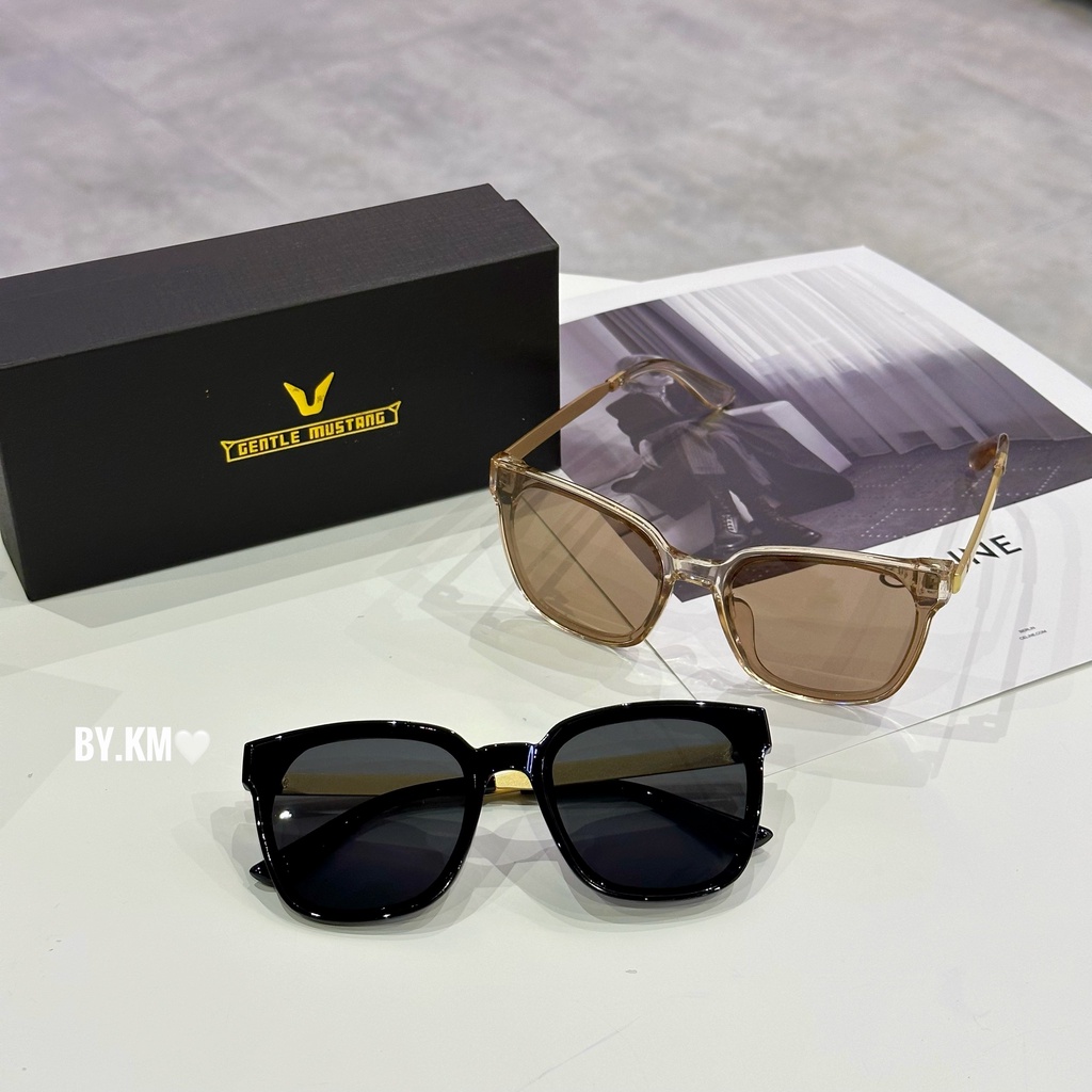 Kính mát V nam nữ chống UV, kính râm gọng sắt mắt vuông loại 1