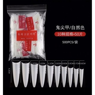 Móng Nối Nhọn Dài 600 móng móng típ hàn đắp gel, đắp bột