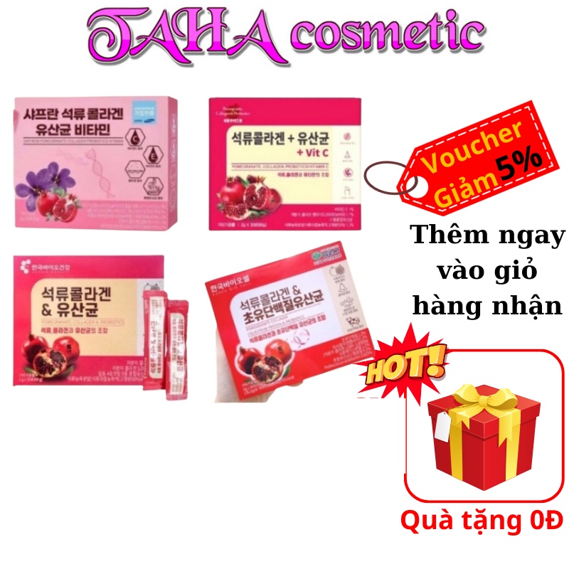 Bột Collagen Uống Lựu Đỏ Korea Bio Cell Hàn Quốc Chính Hãng 30 Gói Vitamin C (+Vit C)