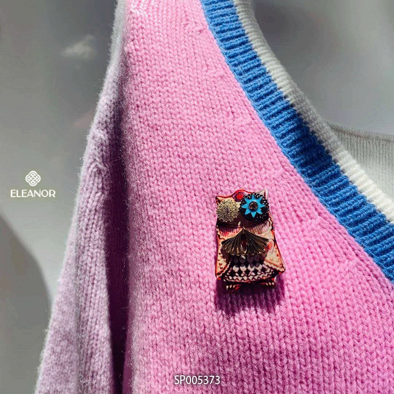 Ghim cài áo nữ Eleanor Accessories họa tiết chim cú phong cách trẻ trung phụ kiện trang sức 5373