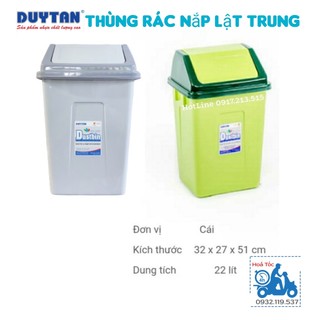 🌱Thùng Rác Nắp Lật Duy Tân Loại TRUNG 22 Liter