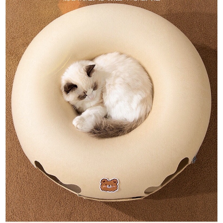 Nệm nằm donut 2in1 dành cho mèo 60x60x28cm