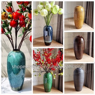 Bình hoa gốm sứ cao trên 30cm dáng vò cao miệng nhỏ