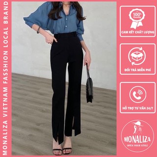 Quần loe nữ xẻ ống quần âu công sở nữ lưng cao