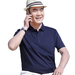 Áo Polo Nam Cộc Tay Xanh Than Vải Thun Bột Lạnh Thoáng Mát Co Giãn Chuẩn Form Thể Thao Thương Hiệu Anton - PL40