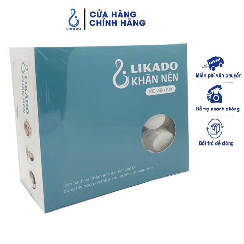 Khăn giấy nén dạng viên kẹo du lịch LIKADO ( loại 100 viên)