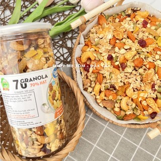 GRANOLA 70% HẠT VÀ 30% YẾN MẠCH NƯỚNG MẬT ONG (ĂN KIÊNG,ĂN SÁNG,HẠNH NHÂN,HẠT ĐIỀU, HẠT BÍ, KHÔNG MACCA, MẮC CA)