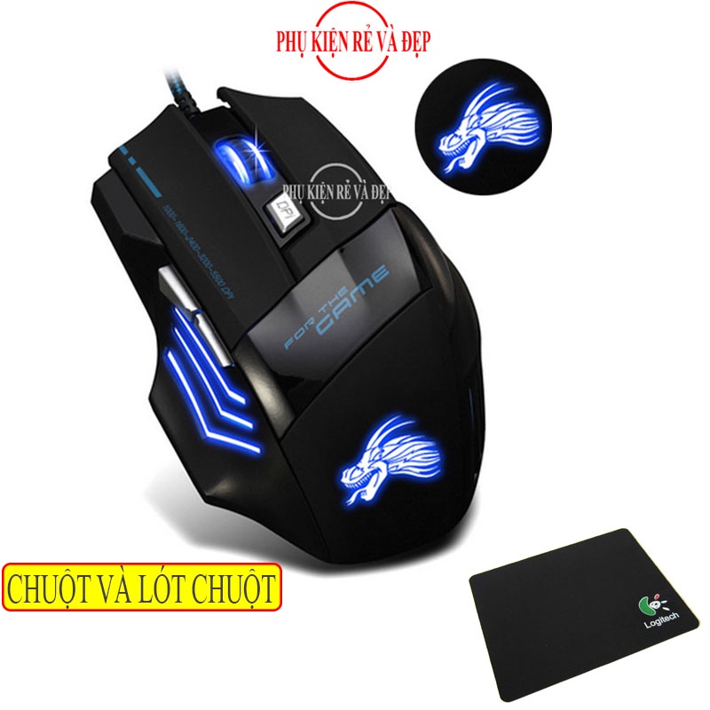Chuột chơi game có dây Dragon X3  + Tặng miếng lót chuột