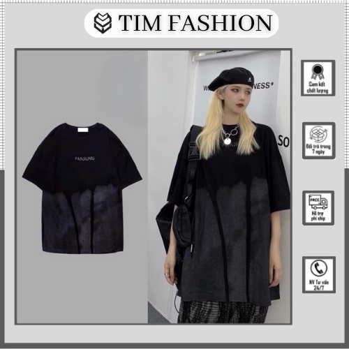 Áo Thun Unisex Vải Cotton 100% TIM FASHION - Áo Phông Tay Lỡ, Form Rộng Nam Nữ 04