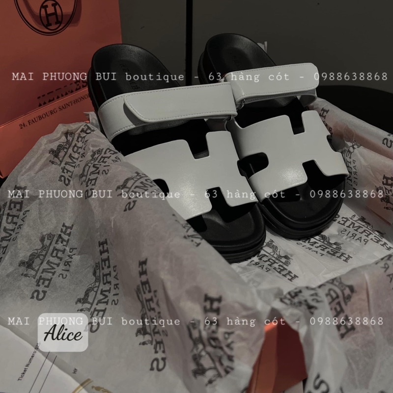 DÉP ĐẾ BẰNG QUAI DA CHỮ H