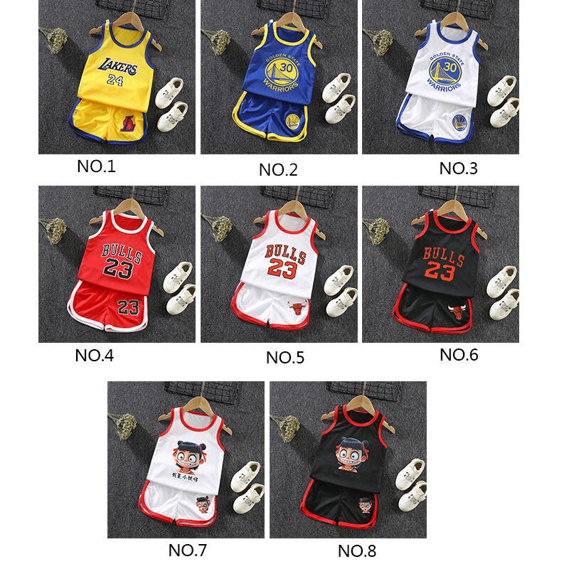 Bololo Bộ Áo Tank Top + Quần Short Bóng Rổ Thoáng Khí Thời Trang Cho Bé