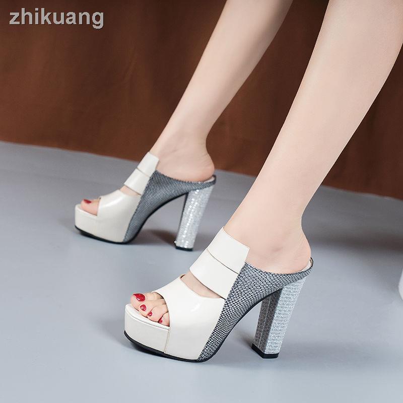 Dép Cao Gót 12cm Đế Dày Chống Nước Thời Trang Mùa Hè Cho Nữ fis