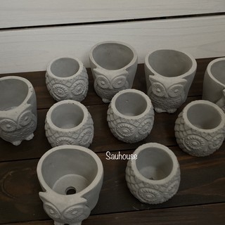 Chậu xi măng hình cú (vui lòng đọc rất kỹ mô tả)