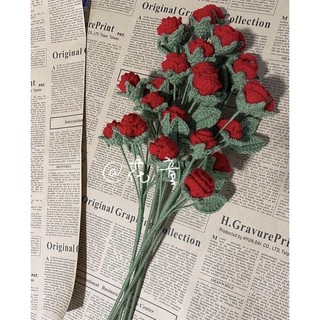 Hoa hồng tỉ muội bằng len 🌹