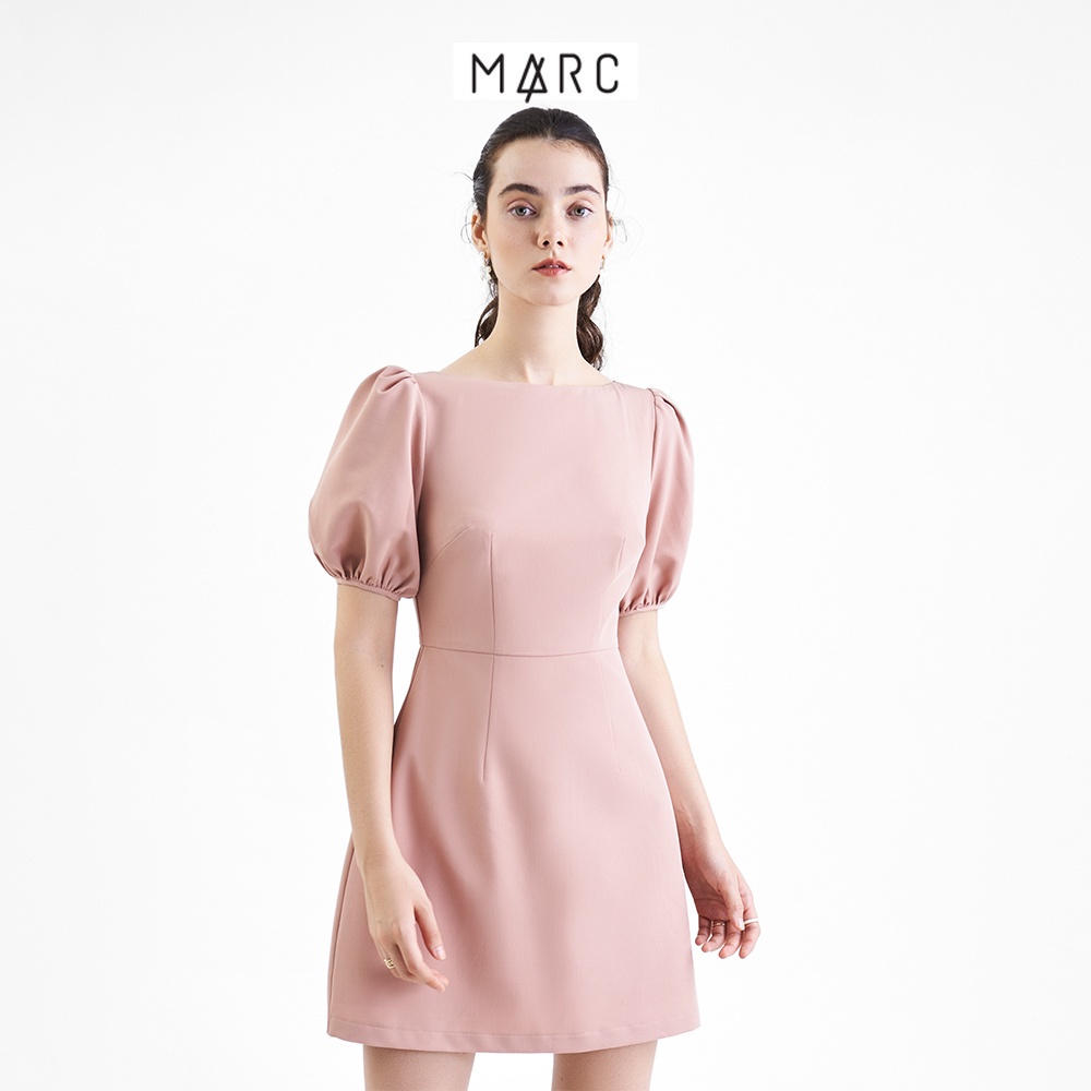 Đầm nữ MARC FASHION mini cổ thuyền tay phồng CBHH021722