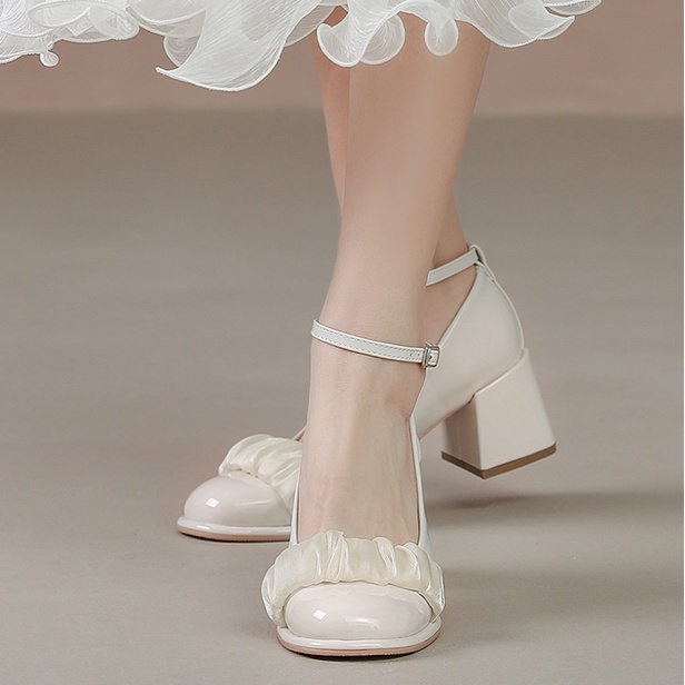 Giày gót thô cao gót giày Mary Jane nữ