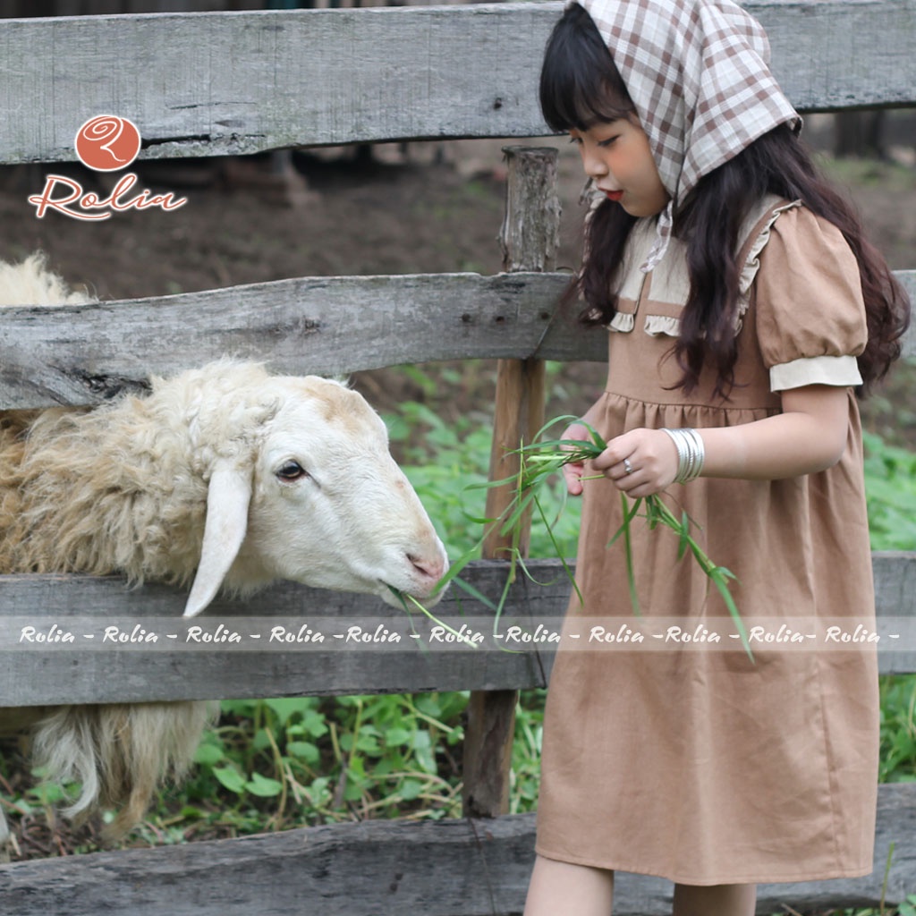 Váy bé gái cổ thủy thủ ROLIA chất vải Linen 100% tự nhiên thấm hút mồ hôi cực tốt V20 V18