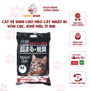 Cát Vệ Sinh cho Mèo CÁT NHẬT ĐEN túi 8L - Siêu thấm hút, vón cục nhanh, ít bụi, khử mùi tốt, diệt khuẩn, thơm dịu
